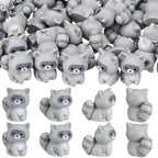 Geelin 50 Pcs Mini Resin Raccoon Figurines Small Animal Ornament Charms