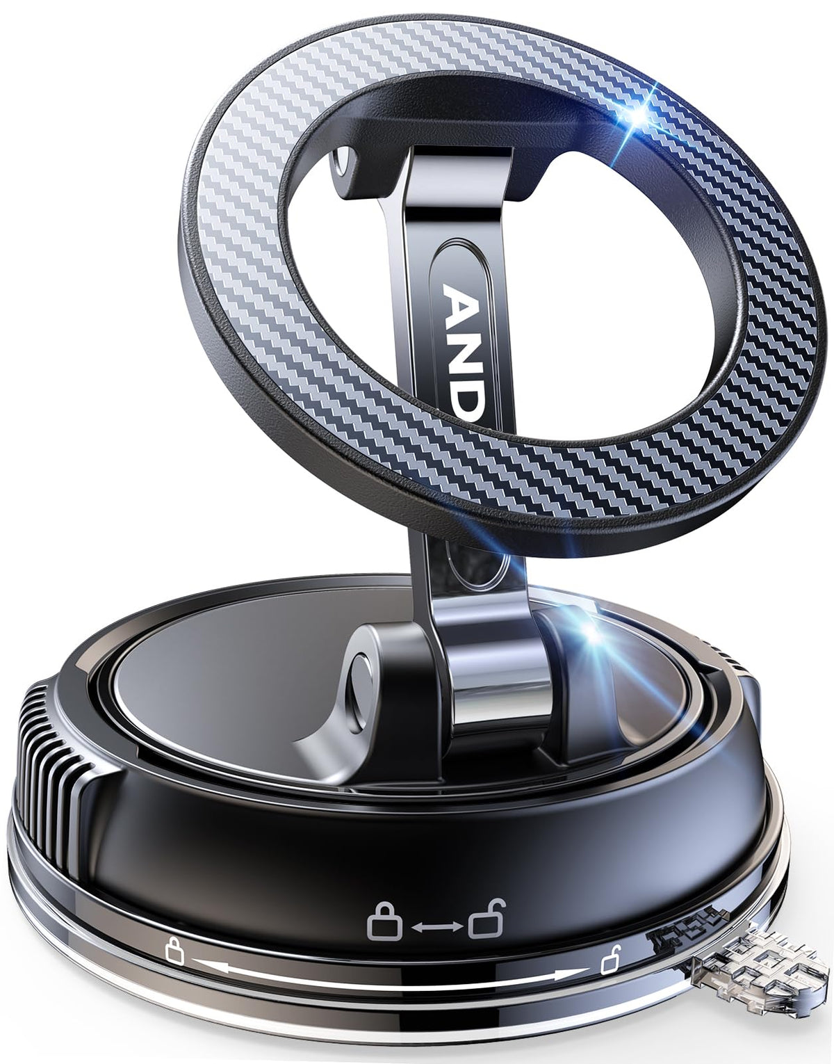 Compact Foldable Car Phone Holder for Magsafe [78+LBS Strongest Suction & 2400gf Strongest Magnetic] 360° Adjustable Car Phone Mount, Phone Holders for Your Car for iPhone 18-12 Pro Max (Carbon Fiber)