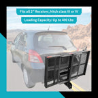 New Mobility Carrier Ramp Hitch Mounted 46.2 x 26.8 x 38.7 500 lbs for Wheelchair Electric Scooter Medical Disability with Rack Ramp Capacity Steel w/3" Rail Fit 2" Hitch Receiver SUV Truck Van Car