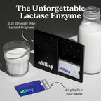 Milky Lactose Intolerance Pills - 10,800 FCC - Dairy Relief for Lactose Intolerance - Lactase Enzyme Tablets - Bloating & Gas Relief (96 Count Cosmic Black)