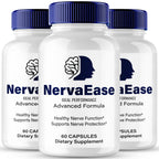NervaEase Nerve Supplement Capsules, Nerva Ease Health Formula Supplement Pills - Maximum Strength, Advanced Brain & Memory Focus, All Natural Daily Vitamins Support, NervaEase Reviews (3 Pack)