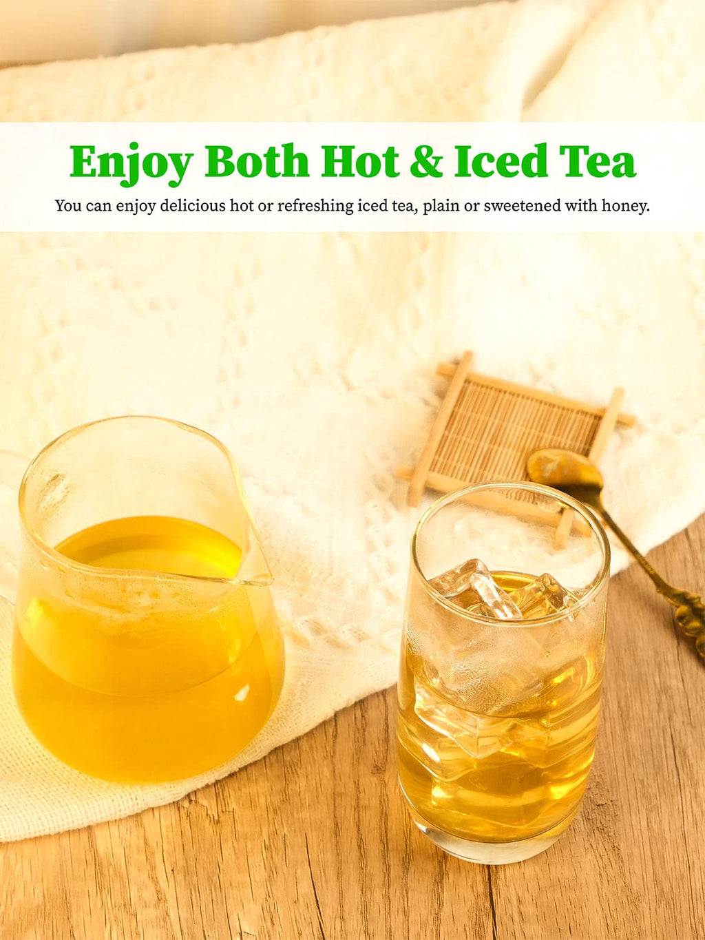 TeeLux Decaf Green Tea Bags, Pure Decaffeinated Green Tea, Super Antioxidant, Hot & Iced Tea, 200 Count