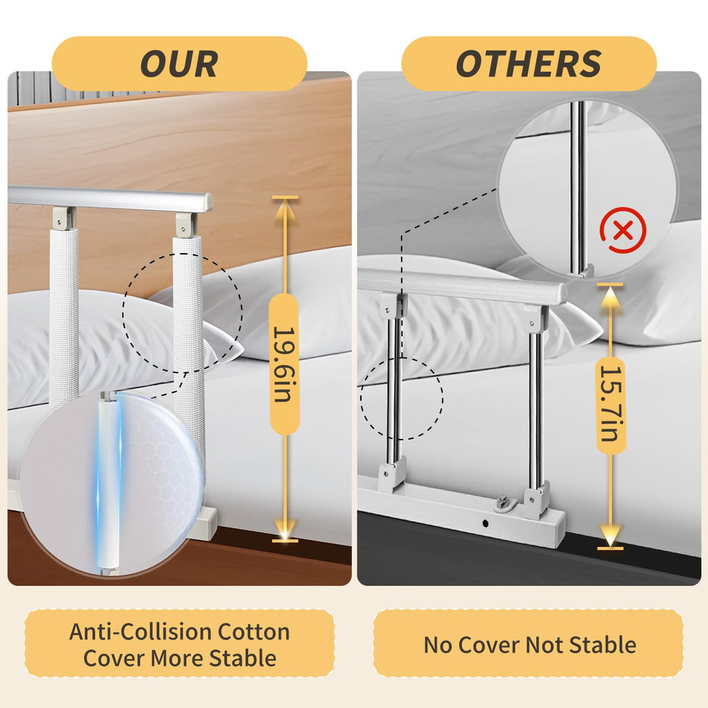 FAYITING Bed Rails for Elderly Adults Safety, Folding Bed Assist Rails for Seniors, Bed Handle Bedside Assist Guard Rails for Adults, Fall Prevention Safety with Collapsible Bedrails, 37x20