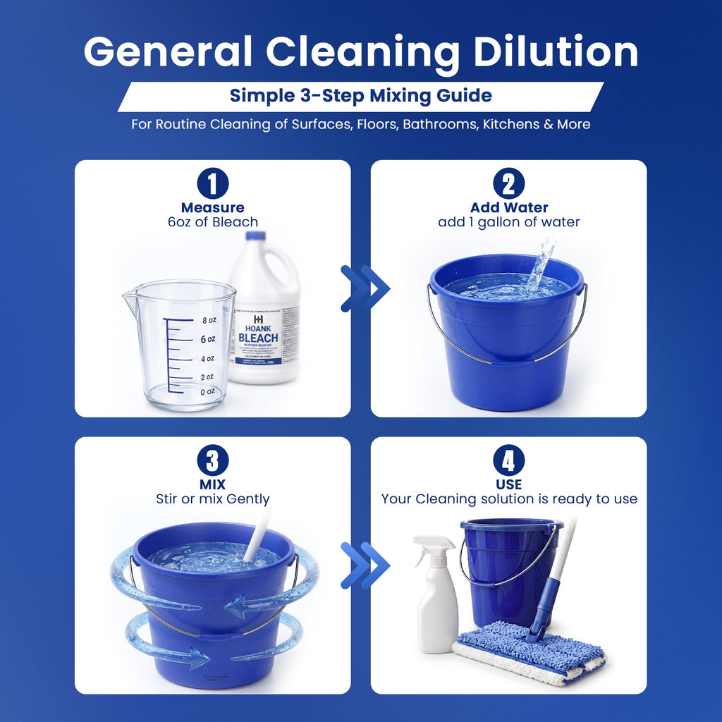 (6 Gallons) - Liquid Chlorine Bleach, for Laundry, Household and Commercial Cleaning, Multipurpose Cleaner, 1 Gallon Jugs. Ready to Use.