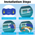 Hydream Pool Debris Catcher Skimmer, Pool Leaf and Debris Remover Catcher Plastics, Surface Debris Floating Leaves Bugs Pool Skimmer Attachments Accessories Replacement Kit for Swimming Pool-Blue