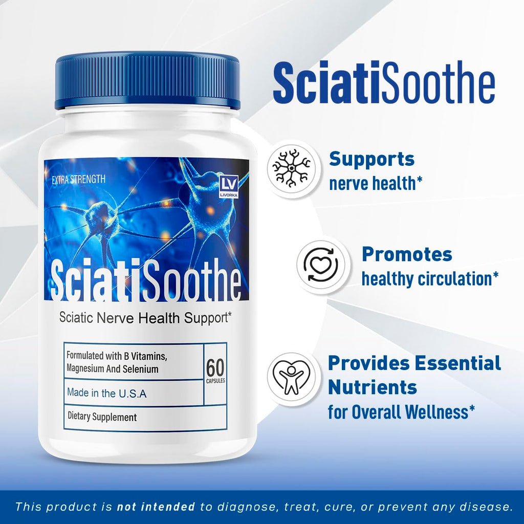 LIVORKA (5 Pack Sciatisoothe - Sciatisoothe Vitamins, Sciatisooth, Sciati Soothe Supplement, Sciati Soothe Capsules, Sciatic Sooth, 300 Capsules for 5 Months