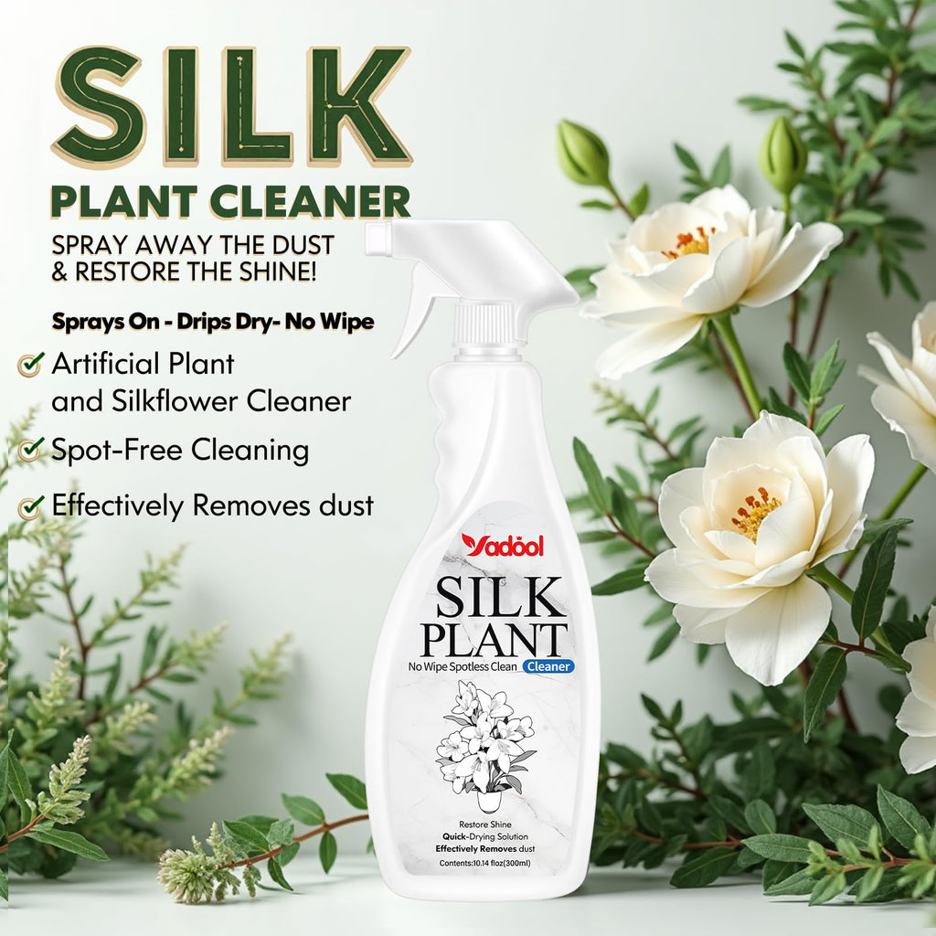 Yadool Silk Plant Cleaner Spray No Wipe - Artificial Plant & Silk Flower Cleaner Spray, Dust Remover for Fake Plants, No Wipe, Quick Drying - 16.91oz