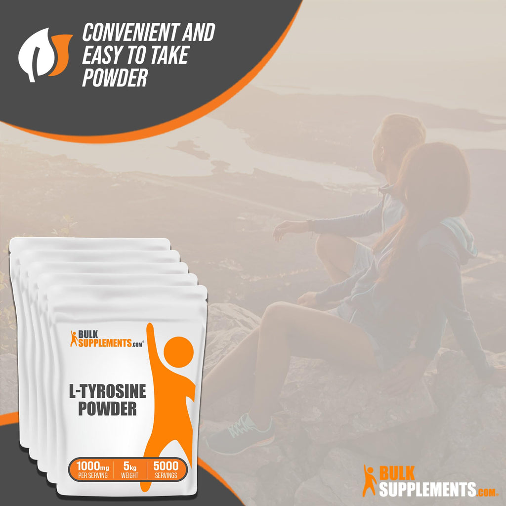 BulkSupplements.com L-Tyrosine Powder - Sports Nutrition, Amino Acid Supplement - Unflavored & Gluten Free, 500mg per Serving, 5kg (11 lbs) (Pack of 5)