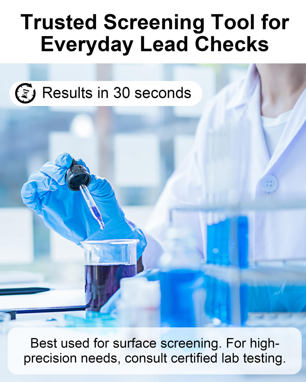 Avelis 30-Count Lead Test Kit for Dishes, Lead Test Swabs for Ceramics