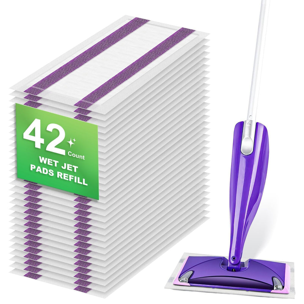 Chyodi 42 Count Disposable for Swiffer Wet Pads Refill Replacement for Swiffer WetJet Spray Mop, Extra Strong Dirt Locking and Water Absorbent, Powerful Stain Removal