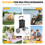 Bonnlo Adjustable Beach Wagon for Sand with 11" All Terrain Wheels