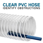 Qucship PVC Dust Collection Hose 4" x 10', Puncture-Resistant, Flexible Clear PVC Fume Hose with Carbon Steel Wire Coil for Dust Collection Systems