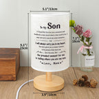 SOUHONEY Graduation Son Gifts from Mom, Desk Bedside Lamp Gifts for Son Birthday from Mom, Son Adult 18th 21st Birthday Gifts, Bedside Table Decor Lamp (Son02)