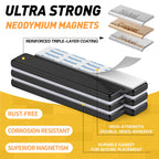 FINDMAG 20 Pack Super Strong Neodymium Magnets Bar with Double-Sided Adhesive, Rare Earth Magnets - 60 x 10 x 3mm - Black
