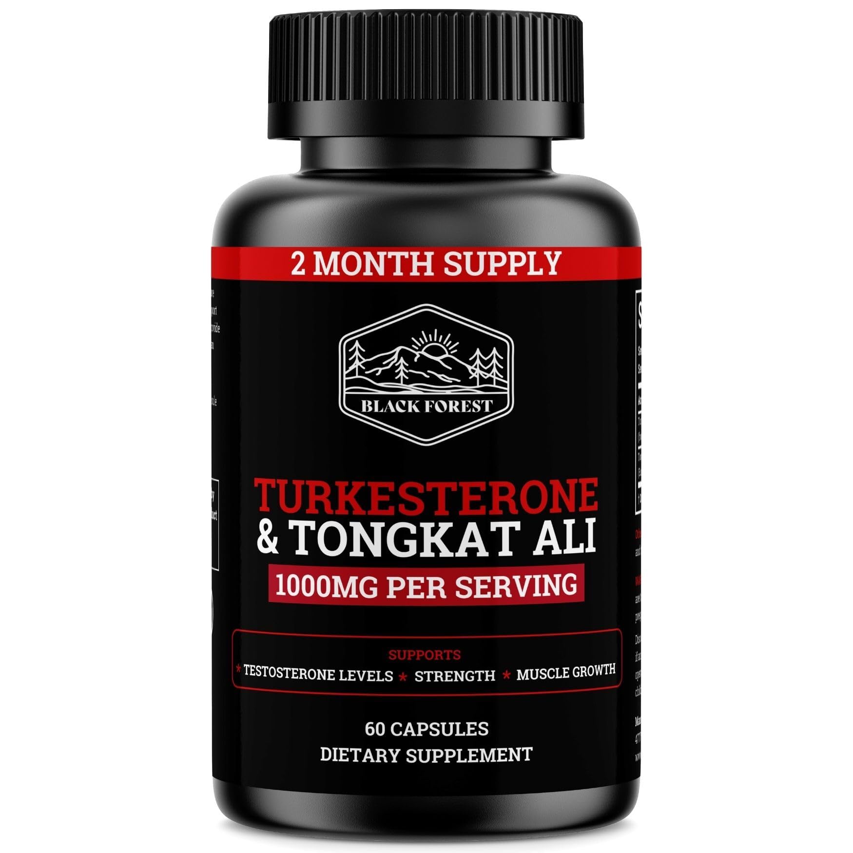 Black Forest Turkesterone Tongkat Ali Supplement 1000mg per Serving (Max Purity 95%) Turkesterone Supplement for Men (Tongkat Ali for Men Longjack 200:1) Similar to Tongkat Ali Fadogia Agrestis