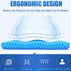 Gel Seat Cushion - 17x17 inch Extra Large Egg Seat Cushion Chair Pads with Non-Slip Cover for Sciatica & Back Pain - Office Chair Car Seat Cushion - Coccyx Cushion for Tailbone Pain