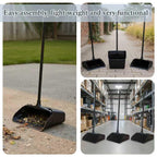 Primero Basics 3-Pack Commercial Upright Dust Pan with Long Handle and Wheels – Heavy Duty Large Dust Pans for Indoor/Outdoor Use, Janitorial or House Cleaning Tools, Black Standing Dustpan