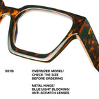 livho Oversized Blue Light Blocking Glasses for Woman - Rectangle Fashion Glasses for Computer, Chic Preppy Frame