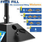 Steel Tamper 8"x8" with 49" Handle, Ground Tamper Tool Fillable Steel Base