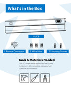 24” LED Direct Wire Under Cabinet Light - Dimmable Undercounter LED Lights for Kitchen - Selectable CCT 2700K-5000K, 612-648 Lumens, 9W - UCB Series Hardwired Under Cabinet Lighting by NICOR Lighting