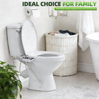 SAMODRA Bidet Attachment, Non-Electric Cold Water Bidet Toilet Seat Attachment with Pressure Controls, Retractable Self-Cleaning Dual Nozzles for Frontal & Rear Wash - Black