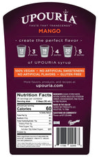 Upouria Coffee & Tea Syrup Variety Pack, Raspberry, Mango, and Peach Flavoring, 100% Vegan, Gluten-Free, Kosher, 750 mL Bottles with 3 - Coffee Syrup Pumps
