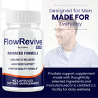 Flow Revive Capsules, FlowRevive Pills Advanced Premium Prostate Supplement Health Support Formula Vitamins For Men Urinary Function, Comfort, Flow & Balance Natural Ingredients Capsulas (60 capsules)