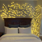 NIDISETPJAS 2Pcs Enchanted Willow Vine Lights with Remote, Christmas Swags Decorations Indoor Room Decor, 18 Branches 144 LEDs Lighted Willow Vine Lights for Walls Bedroom Home Decor