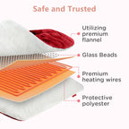Comfytemp Weighted Heating Pad for Back & Period, 12x24 Extra Large Electric Heat Pad, 2.2 lb Neck Shoulder Heated Pad, 2H Auto-Off, Red