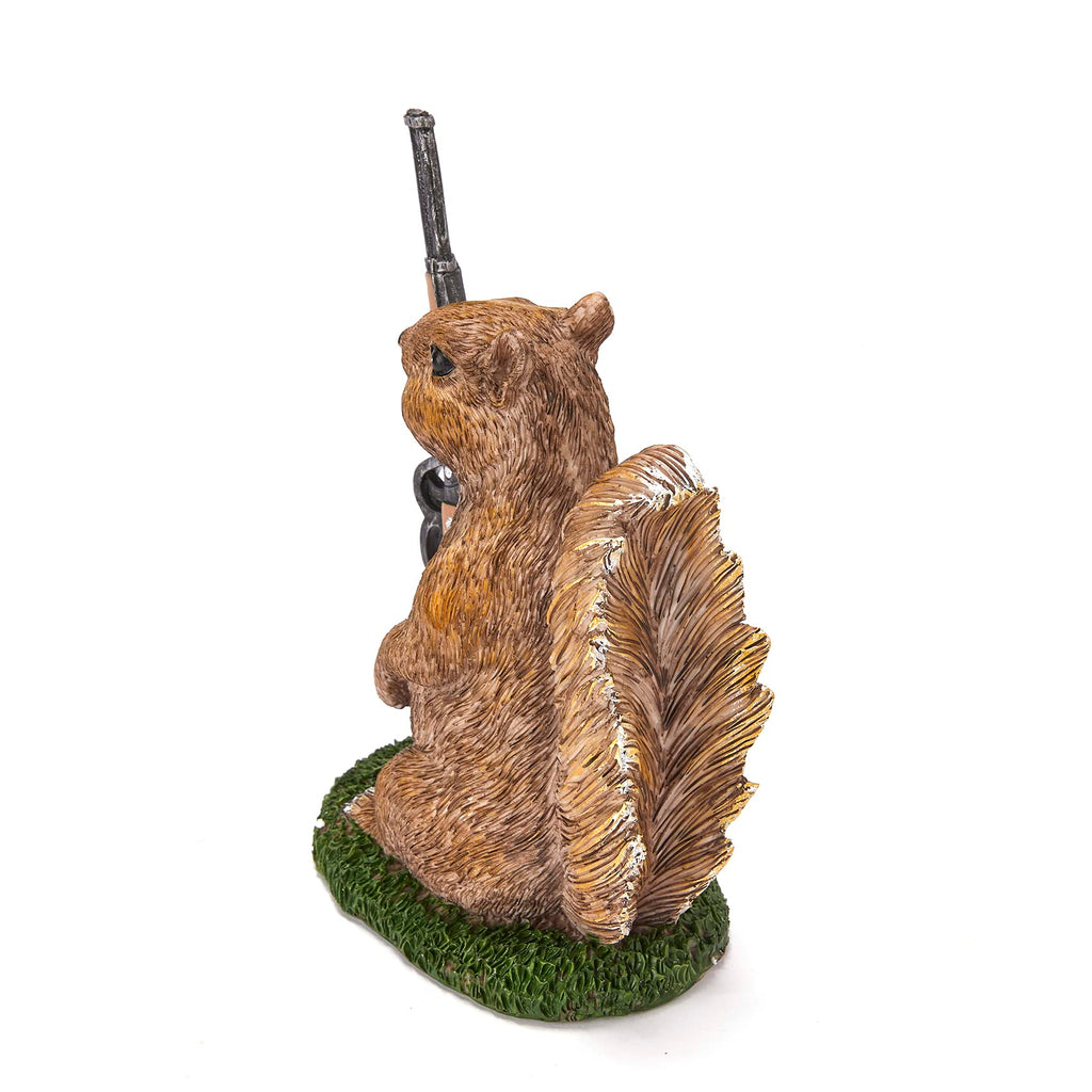 Garden Squirrel Guard Statue, Soldier Gnome - Woodland Friend Garden Decor Statues, Animal Gnome Statues, Waterproof Figure Indoor & Outdoor Lawn Squirrels Ornament Funny Decoration Gifts 6.7" H Gift