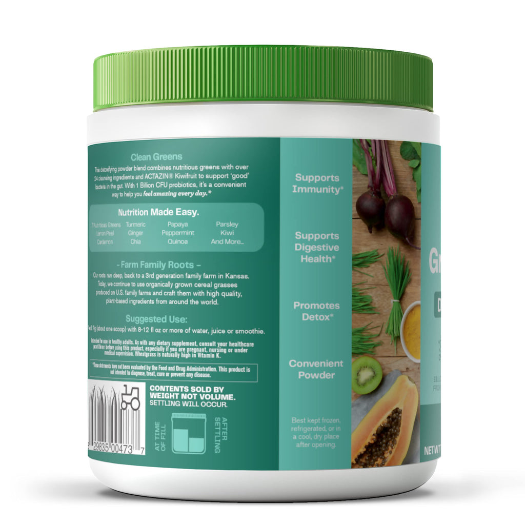 Amazing Grass Greens Blend Detox & Digest, Smoothie Mix, Cleanse with Super Greens Powder, Digestive Enzymes & Probiotics, Clean Greens, 30 Servings, 7.4 Ounce (Packaging May Vary)