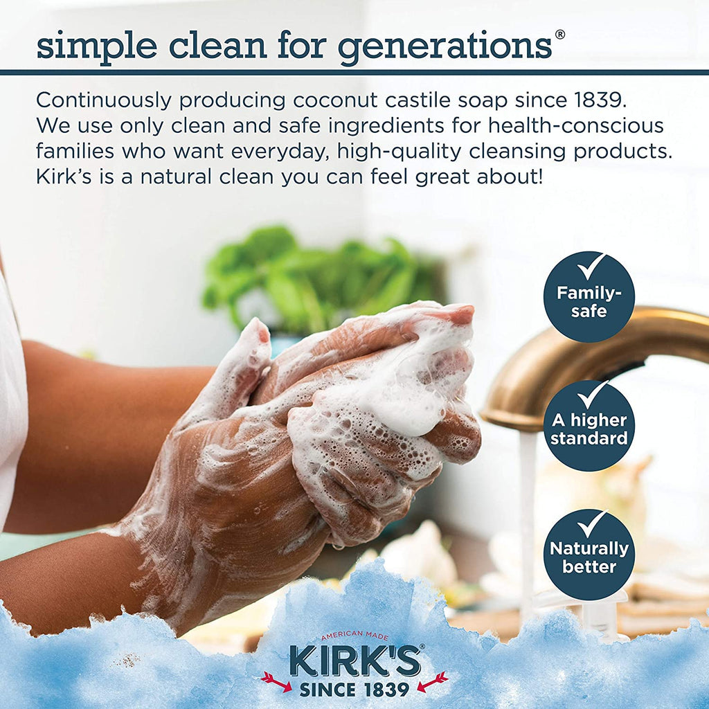 Kirk's Original Coco Castile Soap Fragrance Free 4 oz (Multi-Pack)
