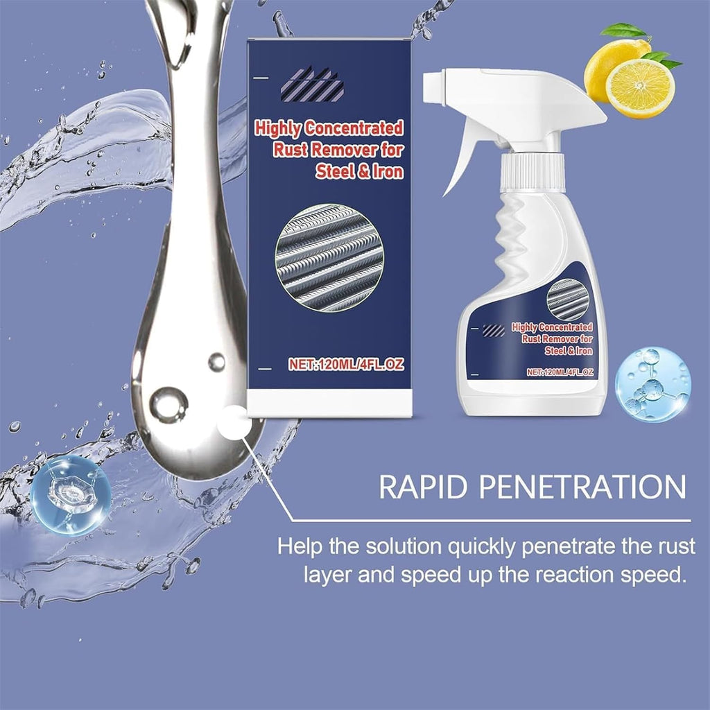 Vedaeyer Rust Remover, Heavy-Duty Concentrated Rust Remover for Metals, Rust Stain Remover for Tools, Stainless Steel, Automotive Parts, Fast Acting Rust (2pcs)