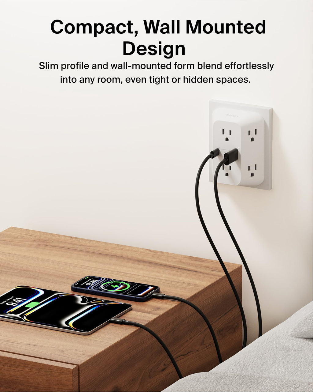 Belkin 6-Outlet Surge Protector Power Strip, 1680J with USB A & USB C Ports