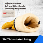 toolant 2 Pairs Winter Leather Work Gloves, Warm Thinsulate Lining for Cold Weather Work, 100% Full Grain Cowhide with Abrasion and Puncture Resistance, Size Medium