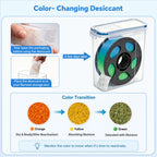 Bestery Filament Storage Box - 10 Pack for 3D Printer Filament Container with Desiccants, 0.4mm Nozzle Cleaning Needles and Tube Cutter, Sealing and Protection for 1.75mm Filament