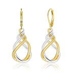 Two Tone Twisted Drop Earrings for Women Gold and Silver Dangle Earrings