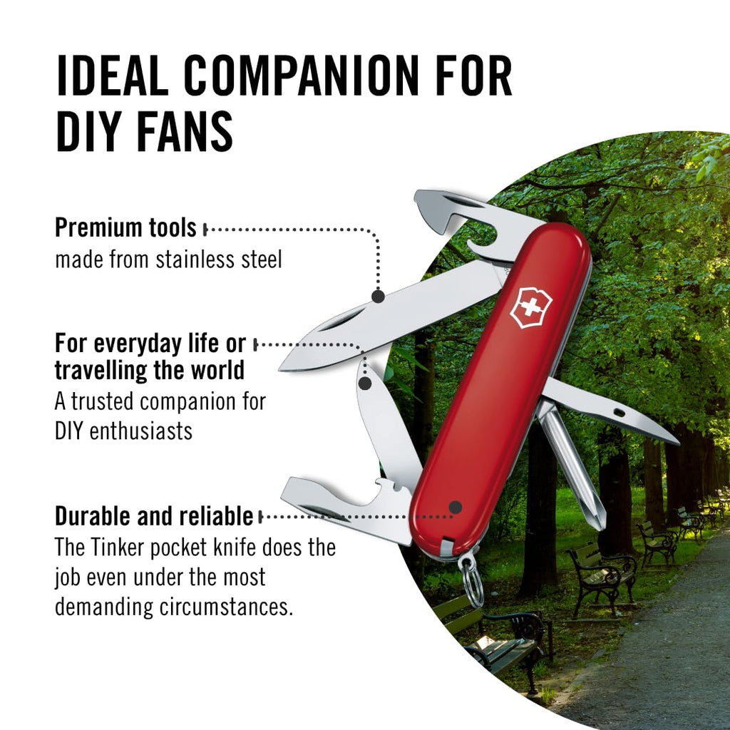 Victorinox Swiss Army Tinker Pocket Knife, Red, 91mm (53101)