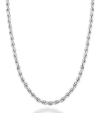 Miabella Italian 925 Sterling Silver 2mm 3mm Rope Chain Necklace Men Women