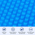Pool Solar Cover, 12 x 24 ft Durable 16 mil Pool Covers for Inground & Above Ground Pools, Solar Pool Heater, Rectangle Solar Blanket with Bubbles, Blue