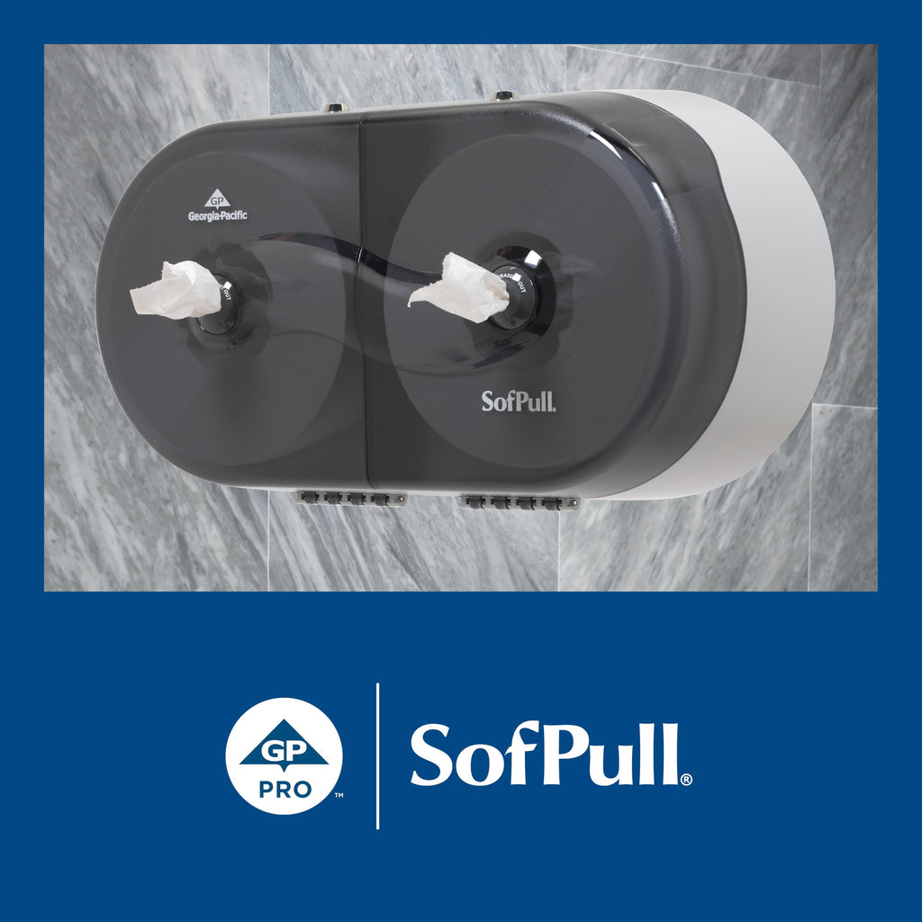 Georgia-Pacific SofPull Centerpull 2-Ply Mini Toilet Paper by GP PRO, 19516, 500 Sheets Per Roll, 16 Rolls Per Case, White