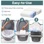 Commode Liners with Absorbent Pads, 50 Bedside Commode Liners and 50 Commode Pads, Portable Toilet Liners, Disposable Commode Bags Universal Fit All Standard Toilet Chair Bucket