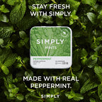 SIMPLY Peppermint Breath Mints, 6 Tins (30 Each) Sweetened by Cane Sugar