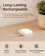 EZVALO Rechargeable Motion Sensor Night Lights, 2 Pack Magnetic Stick-On LED Lights with 3 Color Temperatures, Dimming Memory 1000mAh Battery Light for Closet, Bedroom, Hallway, Stairs, Bathroom