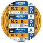 Southwire Romex™ Brand Simpull Solid Indoor 10/2 W/G NMB Cable 50ft coil - SW# 28829022