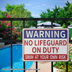 MOLESS 2 Pack Pool Safety Signs Bundle – 14x10 Inch Pool Signs for Outside Outdoor Decor, No Lifeguard on Duty & Child Supervision, Durable 0.040 Aluminum Weatherproof, Easy to Mount, PSP-2302