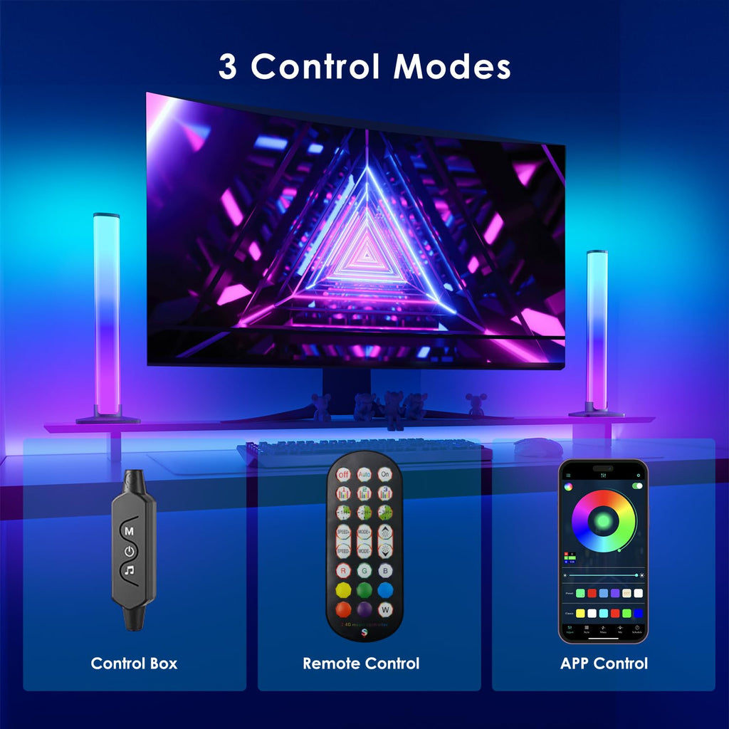 Barhootao RGB Light Bar,Smart LED Light Bar for Room,16 Million Colors,Three Control Modes,Dynamic Music Sync Mode,213 Preset Modes,USB Interface���Without Adapter���