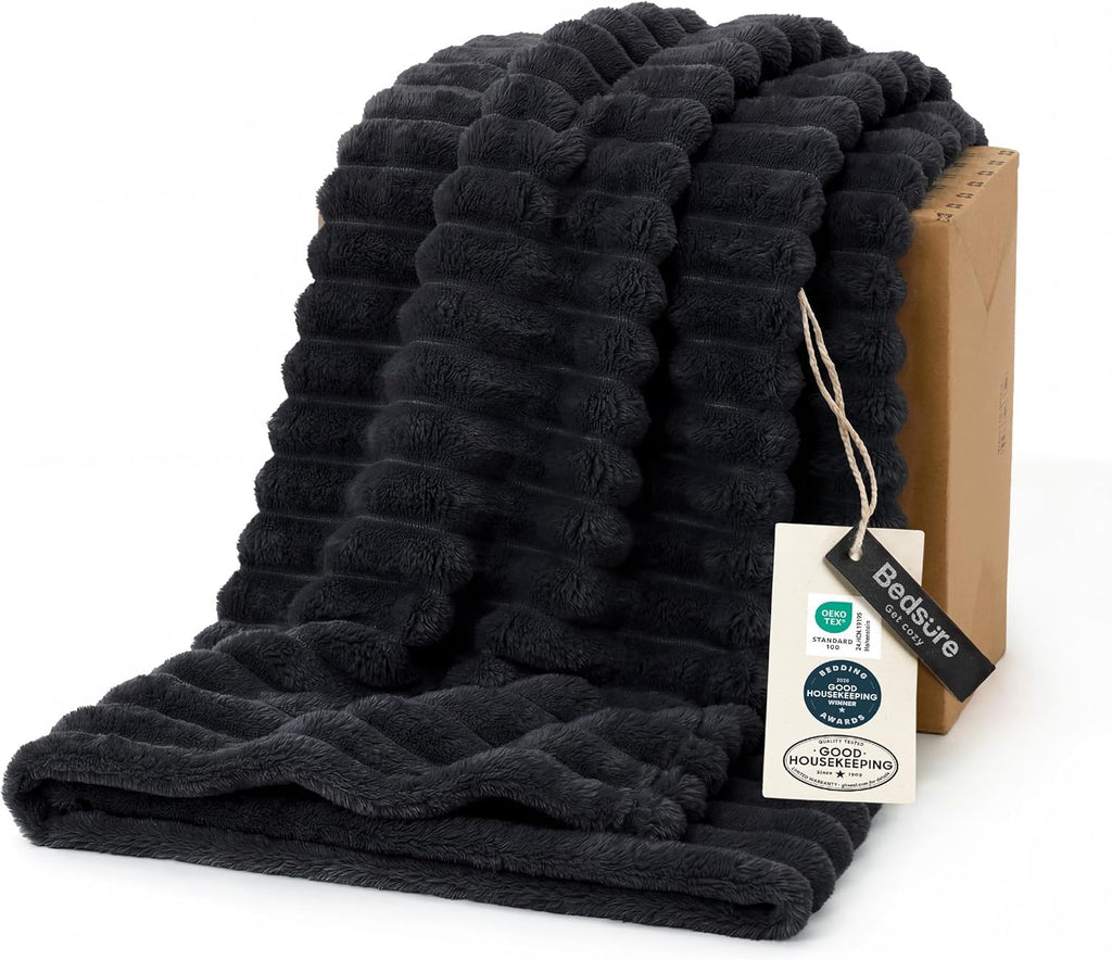 Bedsure Soft Black Throw Blanket for Couch Decor Gifts 50"x60"