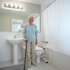 KMINA Toilet Safety Rails for Seniors, Heavy Duty Frame with Handles, Adjustable Height and Width, Handicap Grab Bars