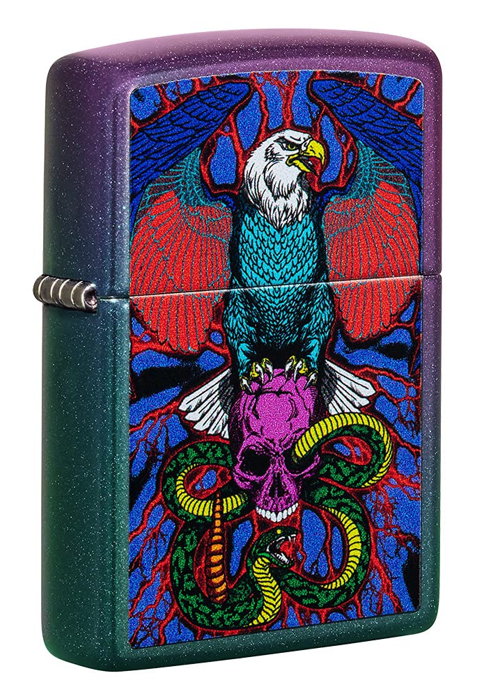 Zippo Eagle, Snake, Skull Design Iridescent Pocket Lighter